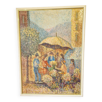 Tableau le marché  par Colette  Fromentin