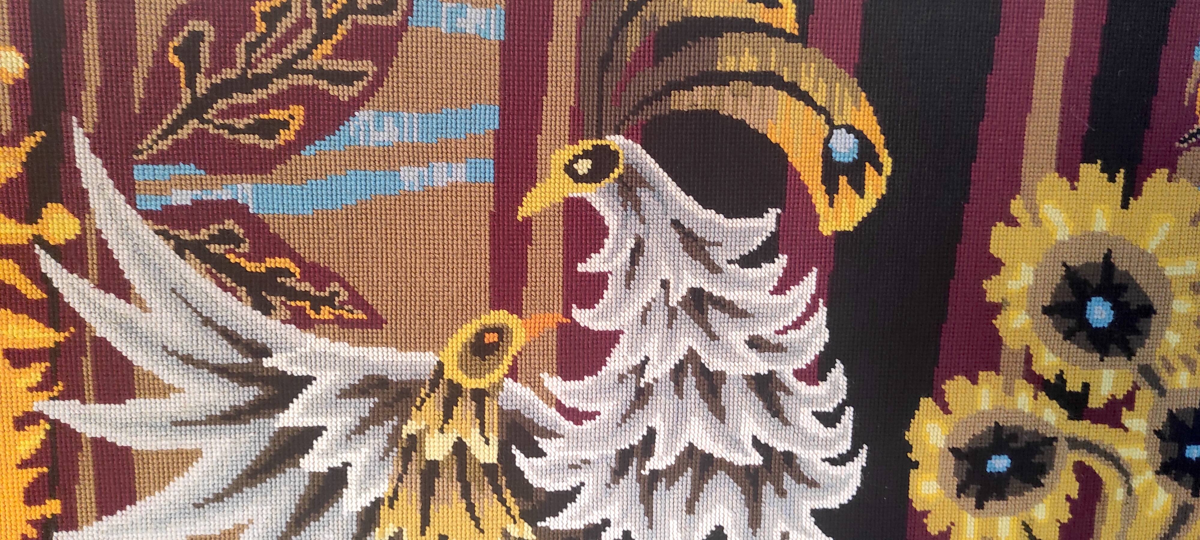 Contemporary tapestry entitled "Encounter" by Pierre Rey – 60s