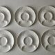 Set of 6 artichoke plates in white faience from Gien.