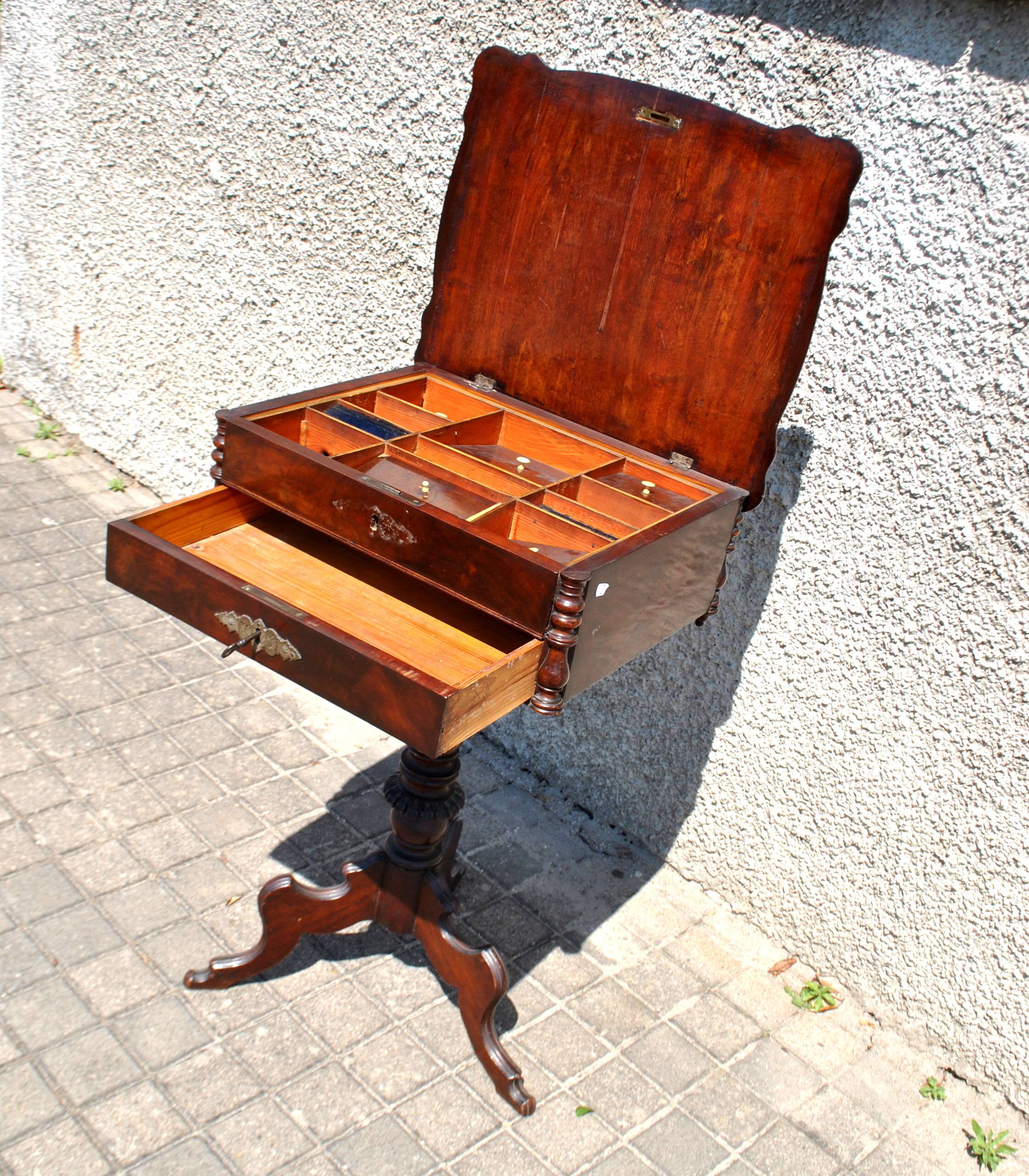 Napoleon III wooden compartment work cabinet Jewelry box