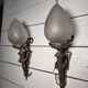 Pair of torch wall lights in Louis XVI style in 19th-century bronze.