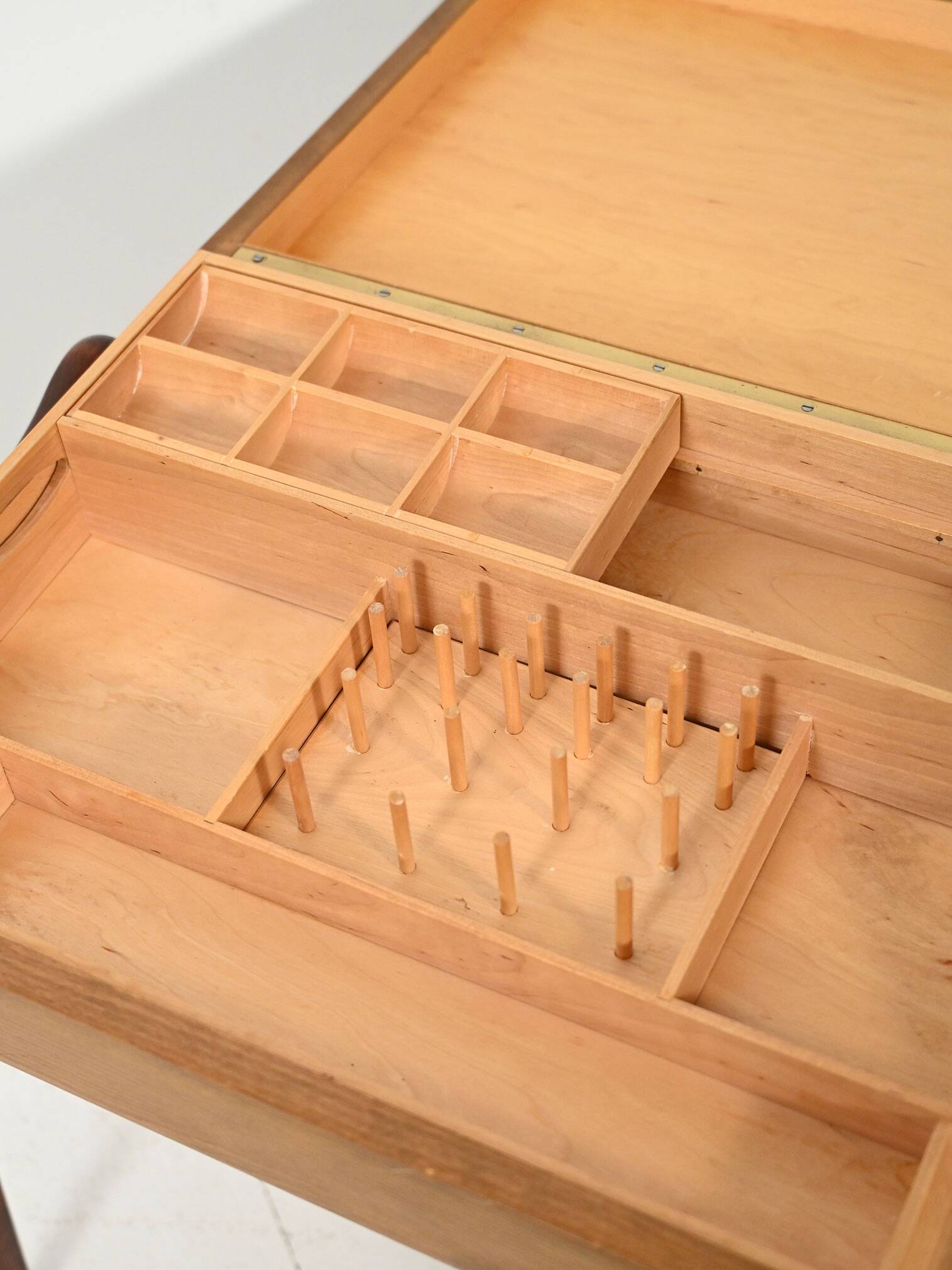 Scandinavian Sewing Table in Teak and Oak