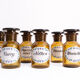 Set of 6 canister for spices, amber glass apothecary bottles
