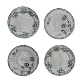 Set de 4 assiettes assorties terre de fer 1900