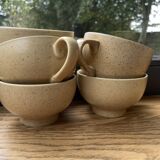 Set of 5 stoneware cups