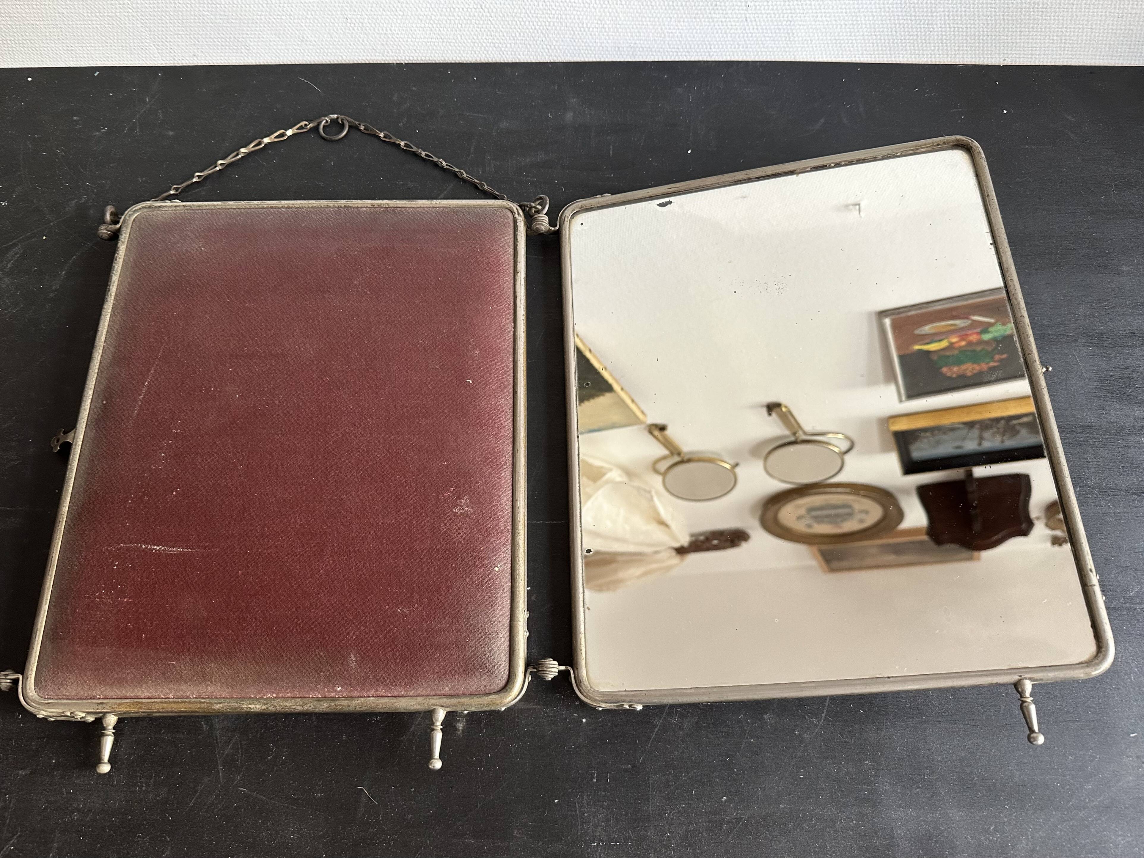 Art Deco triptych mirror, for table or wall mounting, 1900