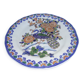 Gien decorated peacock plate