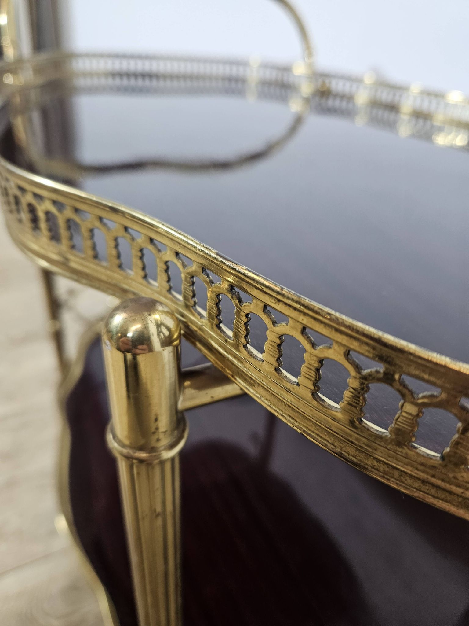Luxurious bar cart, Maison Jansen, Hollywood Regency, France, 1950s/70s.