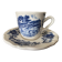 Cup and saucer earthenware Sarreguemines D.V. country décor and blue flowers