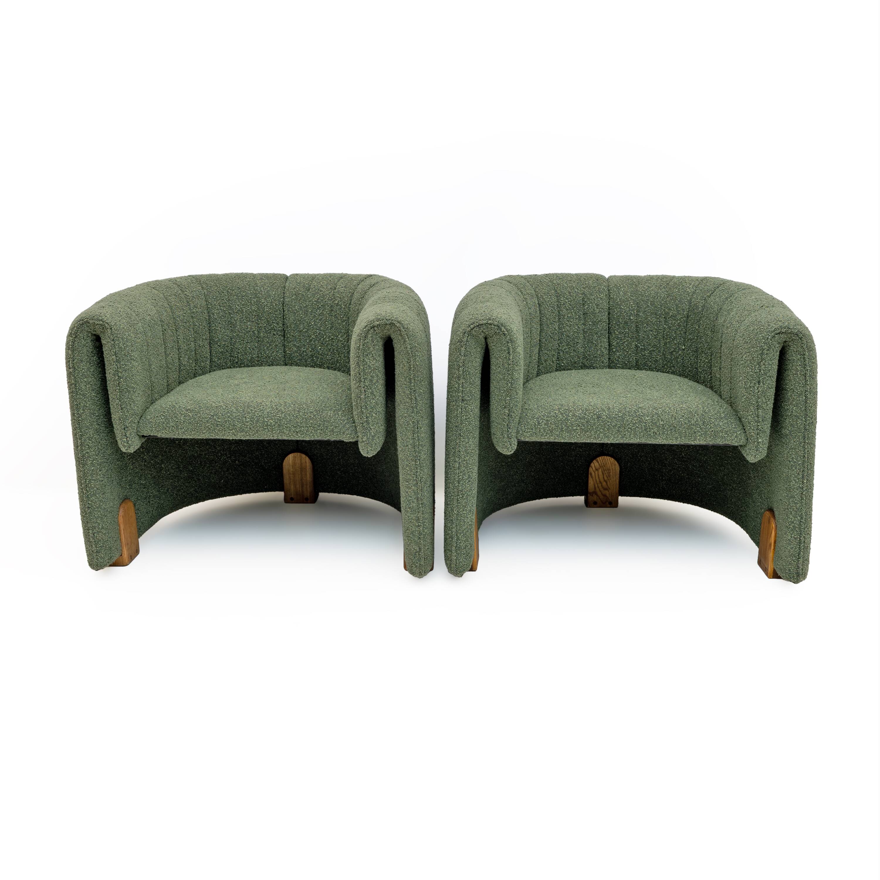 Pair of Italian Design Bouclè Armchairs