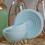 Art Deco blue opaline cups