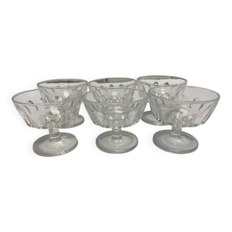 Coupes en verre transparentes anciennes