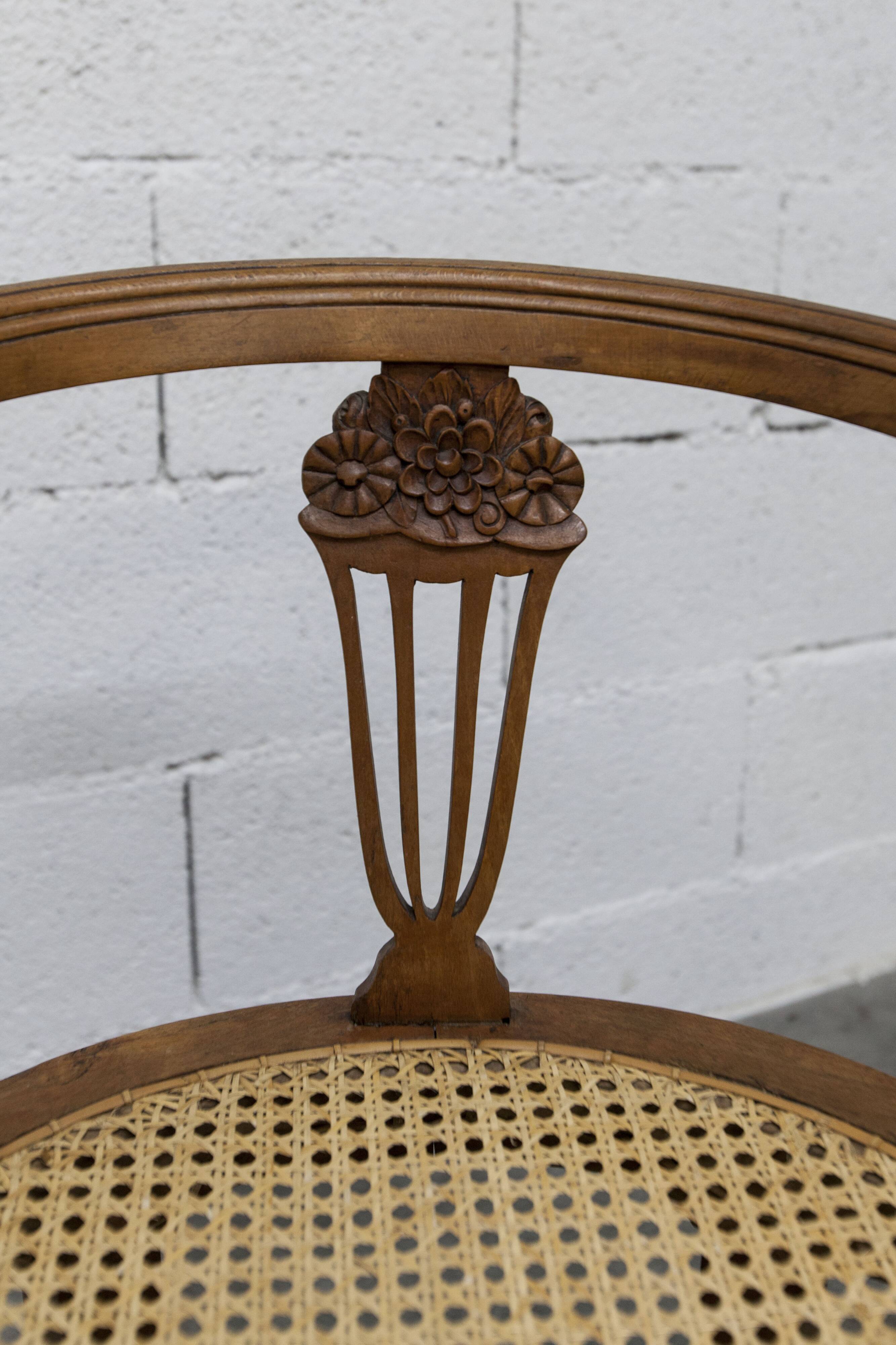 Vintage Louis XVI style chair – Cane seat, lyre-shaped back
