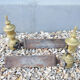 Old cast iron & brass chenets louis philippe style