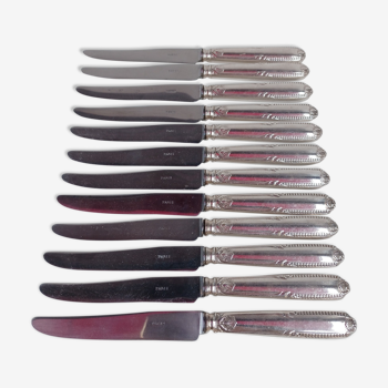 12 silver metal knives per ravinet denfert