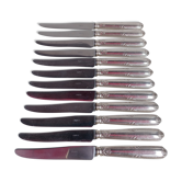 12 couteaux en métal argenté par ravinet denfert