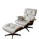 Charles and Ray Eames & Mobilier International - Lounge Chair and its Ottoman, white leather