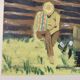 Peinture à l'huile sur panneau suédoise « Homme assis » 1963