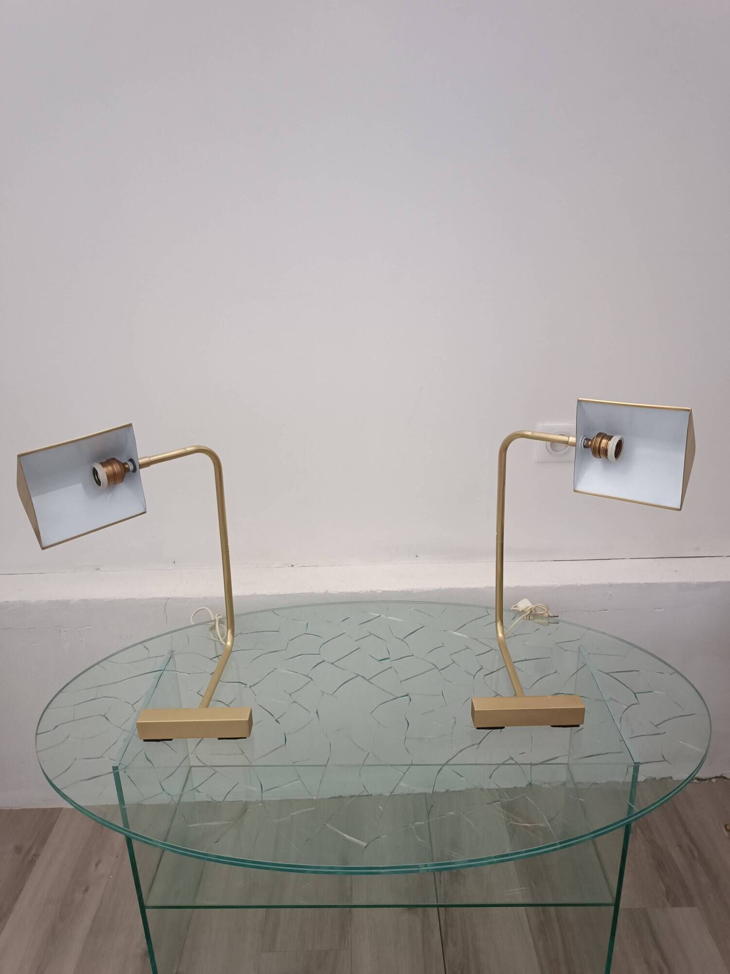 Lampes a contrepoids en laiton France 1960s
