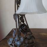 Art Nouveau wrought iron lamp