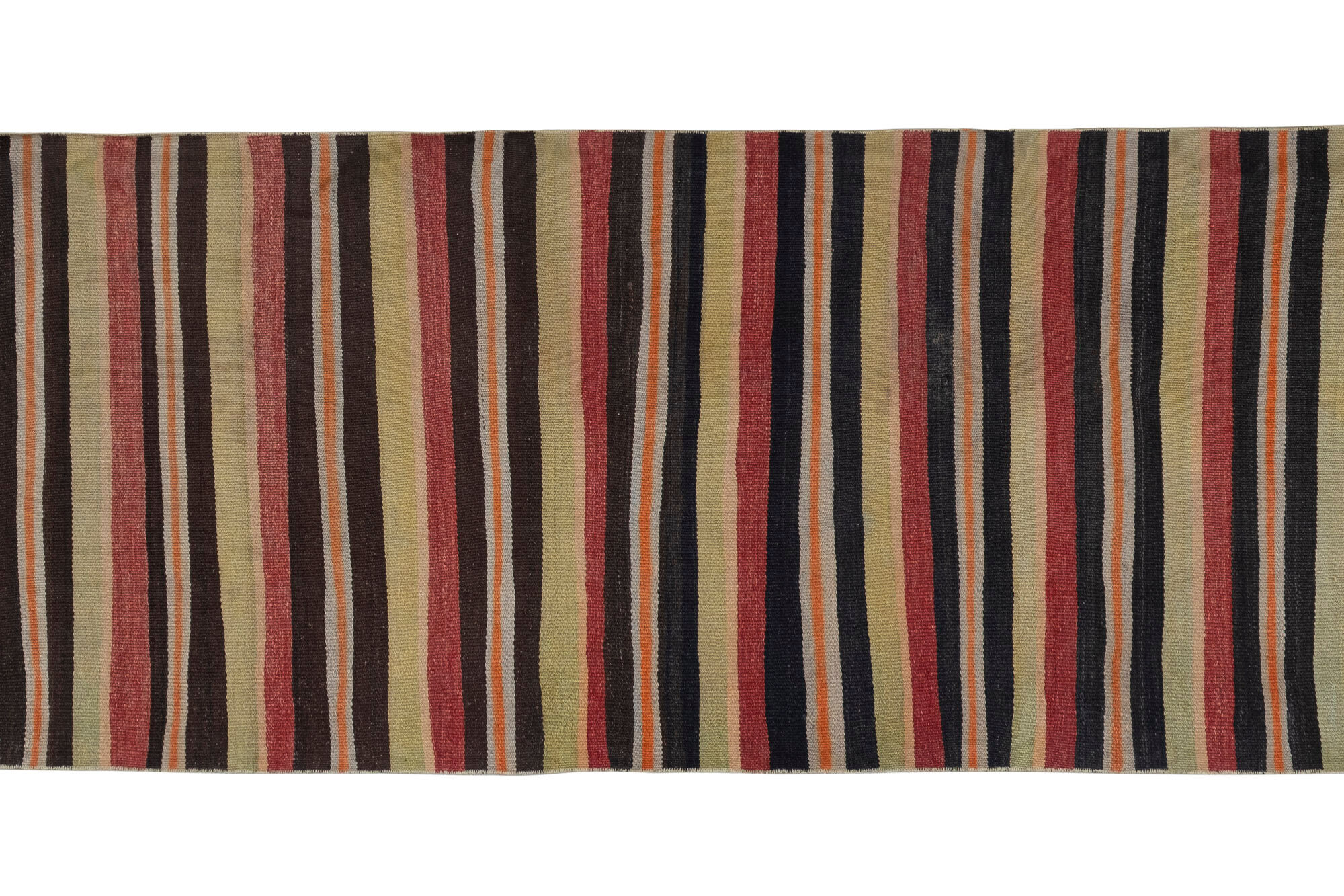 Colorful striped turkish kilim rug runner 77 x 245 cm