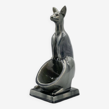 Art Deco Kangaroo ceramic vide poche, Aladin France 1940s