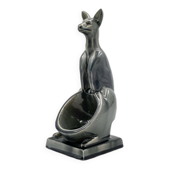 Art Deco Kangaroo ceramic vide poche, Aladin France 1940s