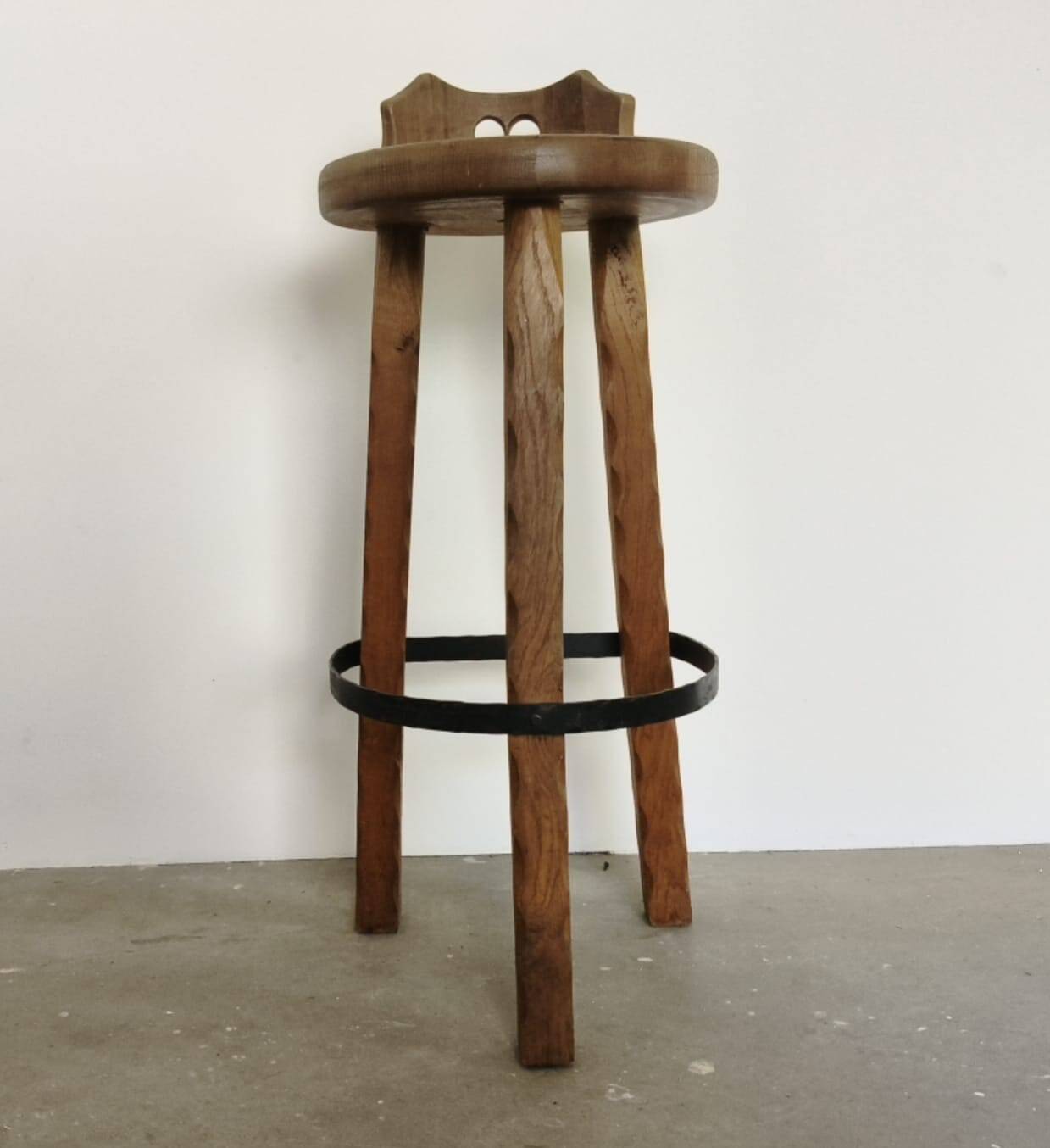 Brutalist oak Barstools