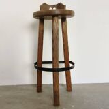 Brutalist oak Barstools