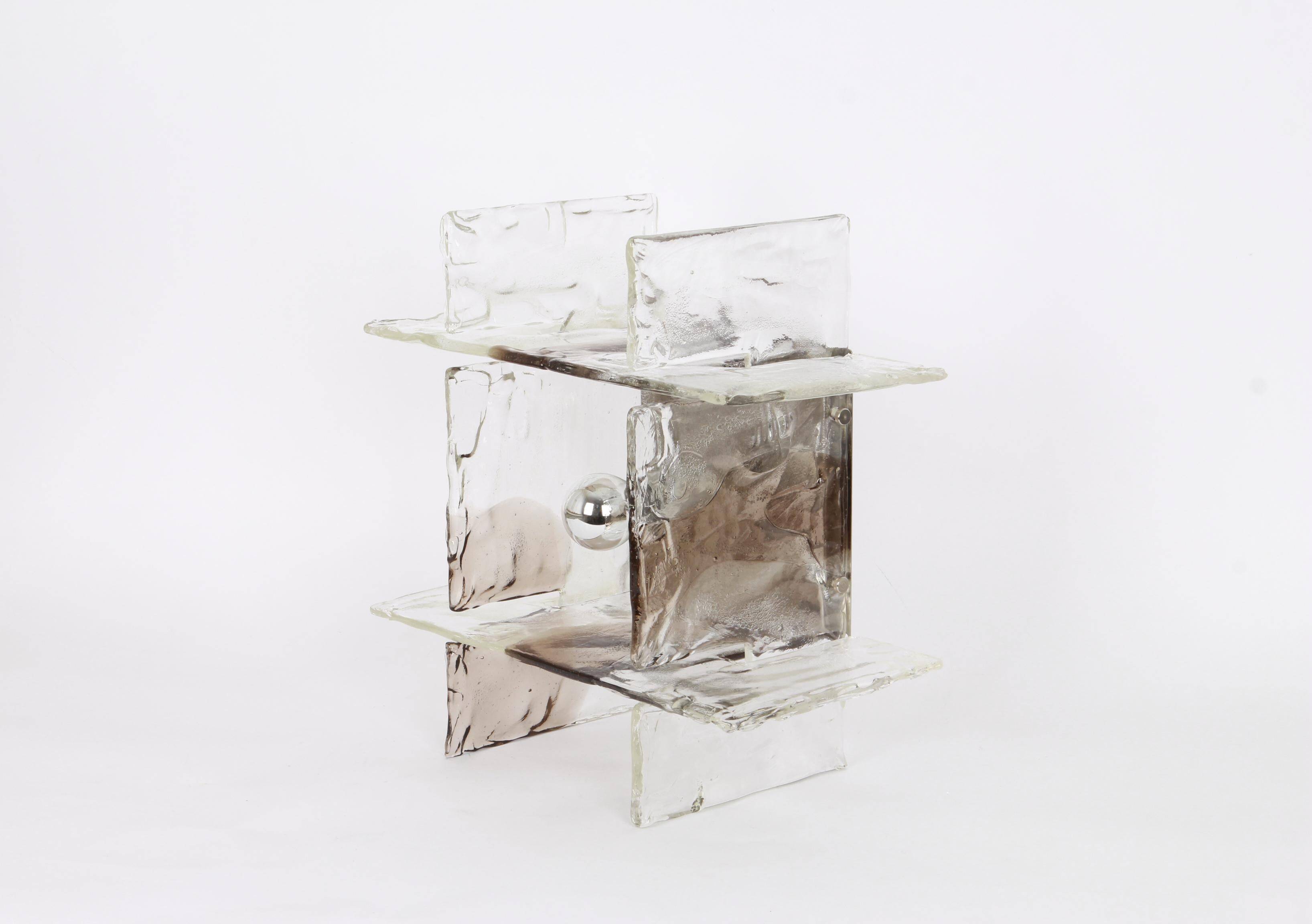 Glass wall sconce designed by Carlo Nason for Kalmar, 1960s.