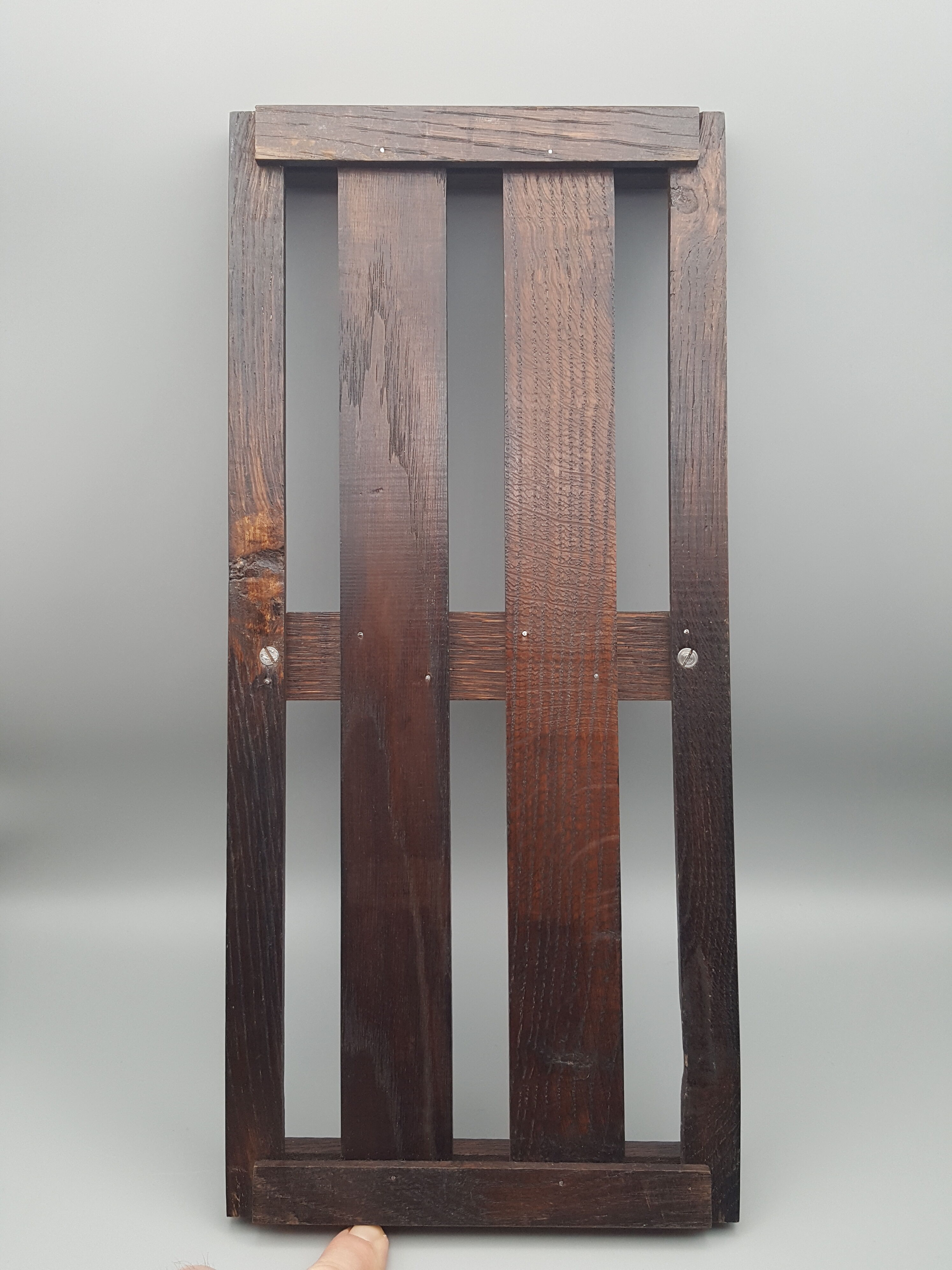 Wooden tray with glass ramekin handle servant aperitif appetizer vintage art deco appetizer