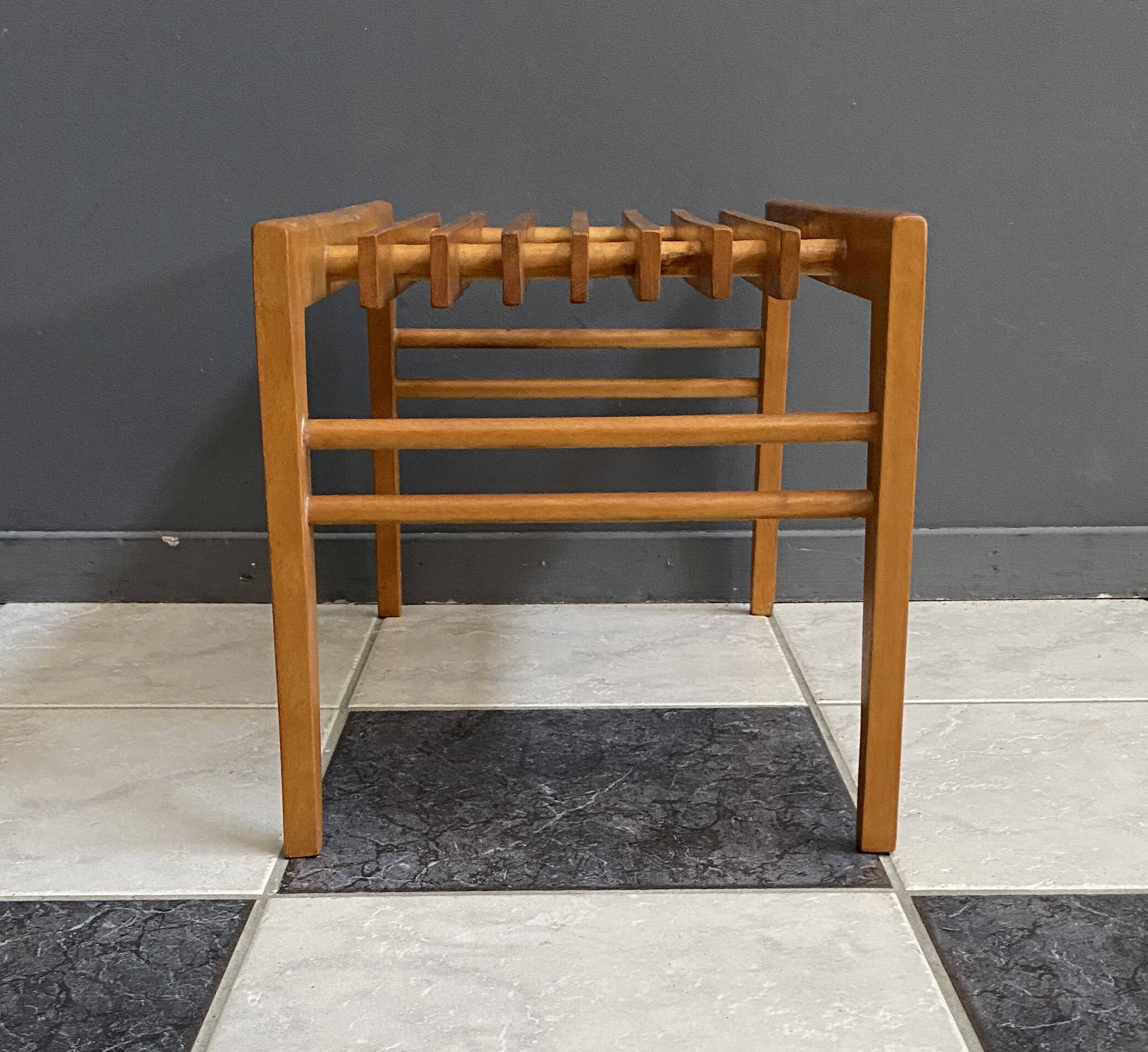Small wood slatted sidetable flower table 1960s