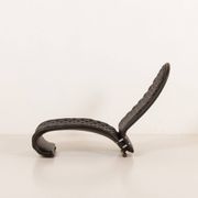 Verner Panton black leather chaise longue for Fritz Hansen, 1970s
