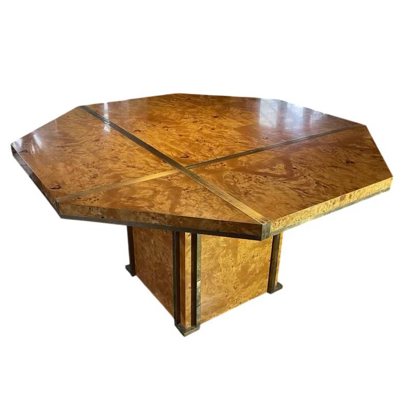 JEAN-CLAUDE MAHEY, Hollywood Regency dining table, extension leaves included.