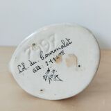 Vintage vase enamels of flowers signed Tess