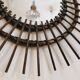 Vintage sun mirror in 60s dark rattan 56cm