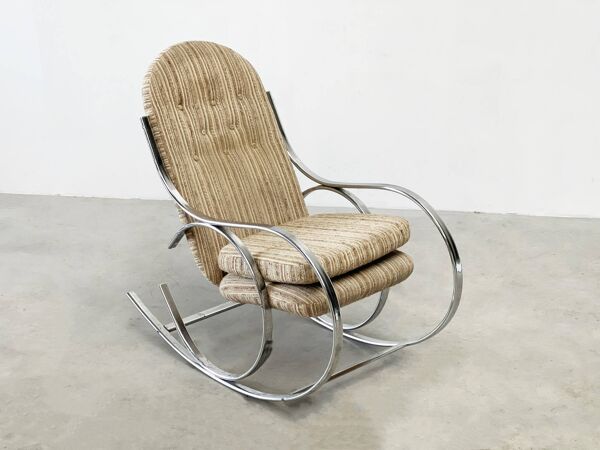 Rocking chair chromé avec le tissu original