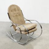 Chrome rocking chair with the original fabric