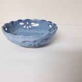 Blue ceramic empty pocket / bowl signed (signature to be identified)