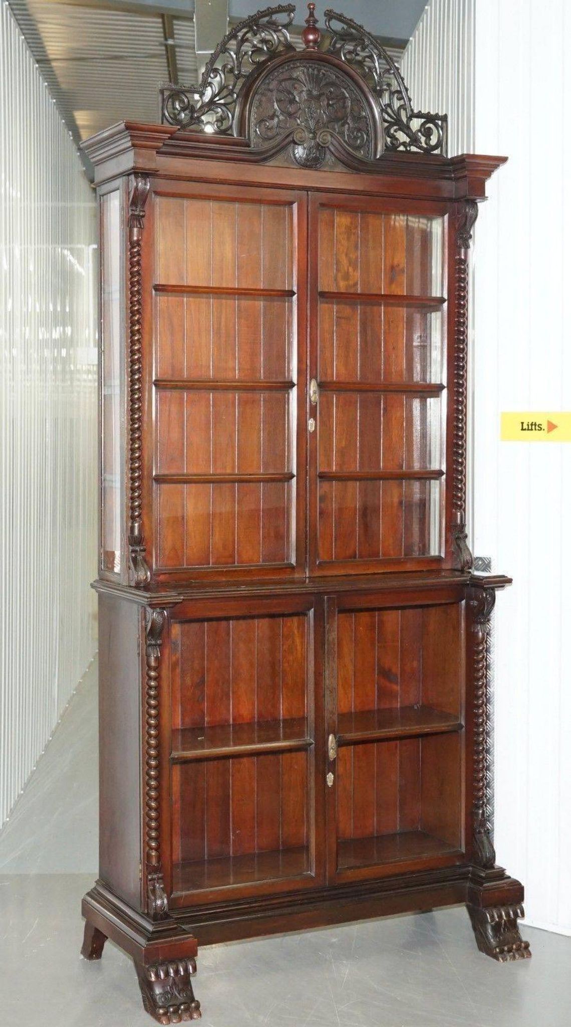 Victorian library in hand-carved hardwood