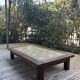 Large vintage 1960s oak and ceramic coffee table.