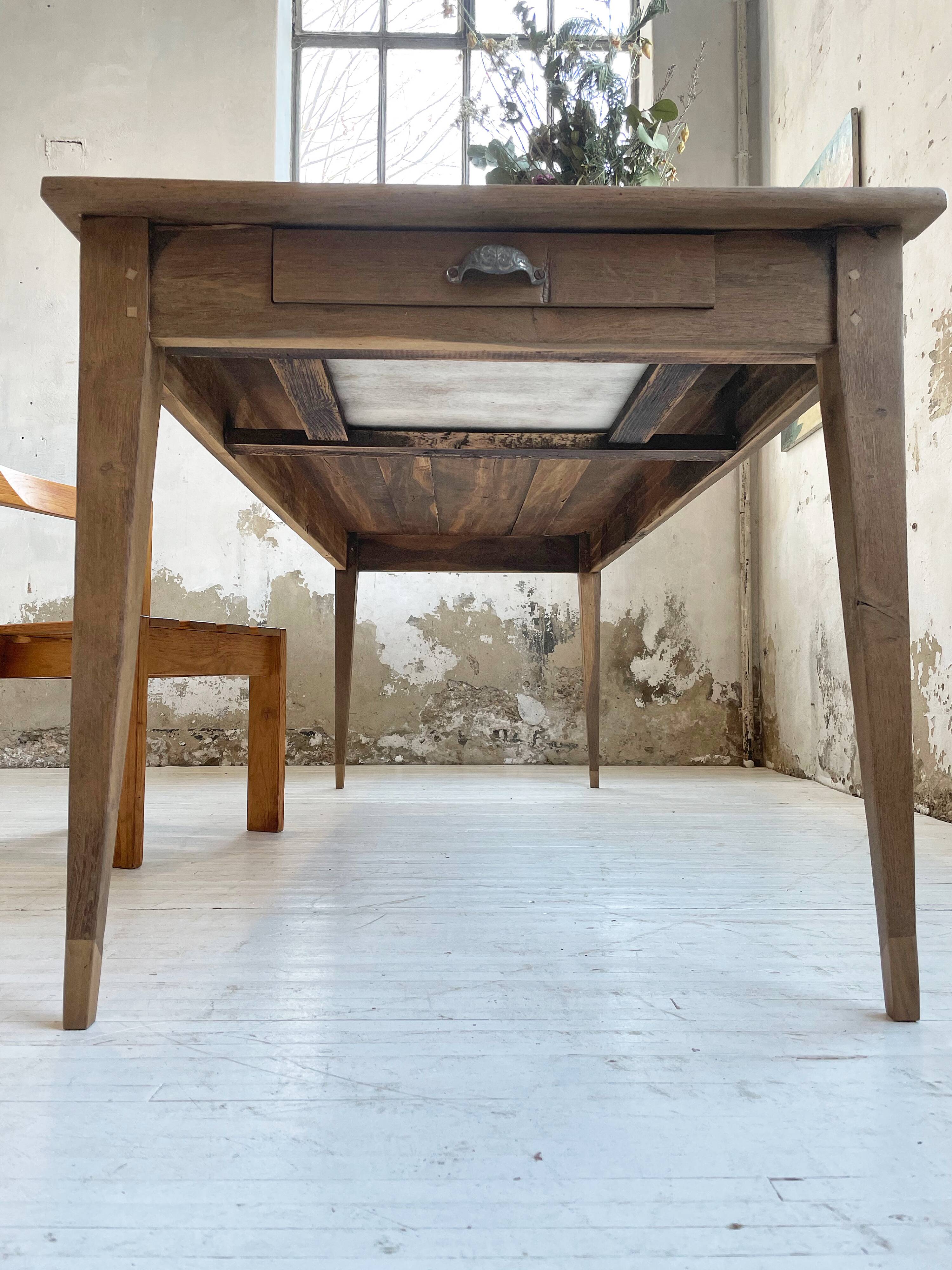 2m oak farm table