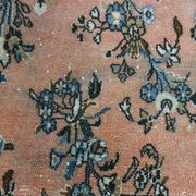 Tapis persan classique bleu et saumon, 318x410 cm