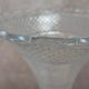 Vintage pressed glass tulip vase on silver-plated metal stand – centrepiece