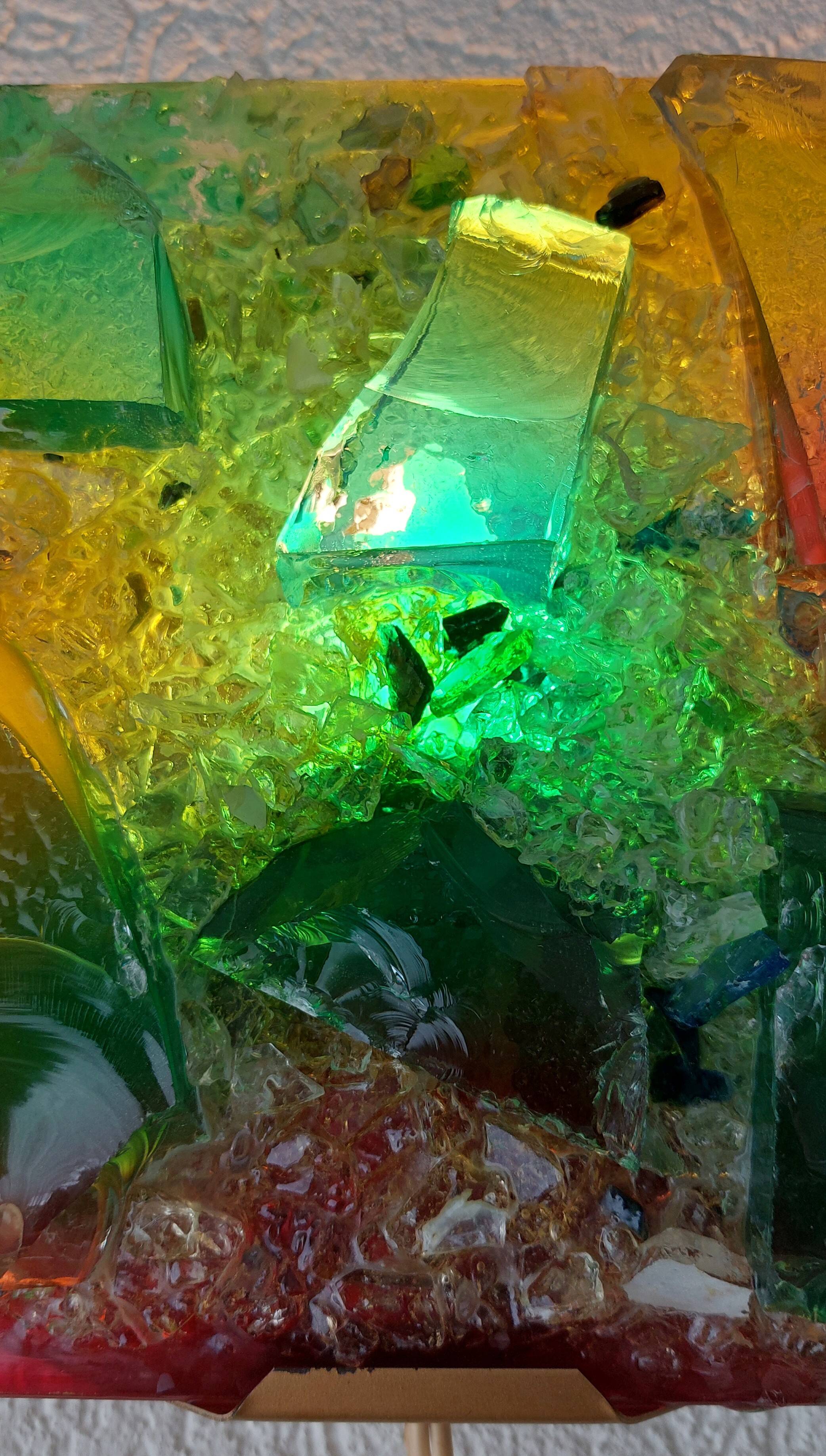 Brutalist Sculptural Broken Glass Wall Lamp by Cosack Leuchten.