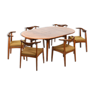 Rare Cowhorn Chairs / Table-Set by Svend Aage Madsen