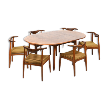 Rare Cowhorn Chairs / Table-Set by Svend Aage Madsen