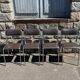 4 modern dining chairs / Chocolate brown upholstery