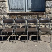 4 modern dining chairs / Chocolate brown upholstery
