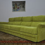 Green corduroy modular sofa, 1970s